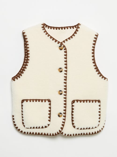 Sleeveless Faux Shearling Vest - Kiabi