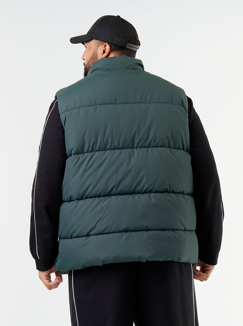 Sleeveless fleece-lined puffer jacket Green - Kiabi
