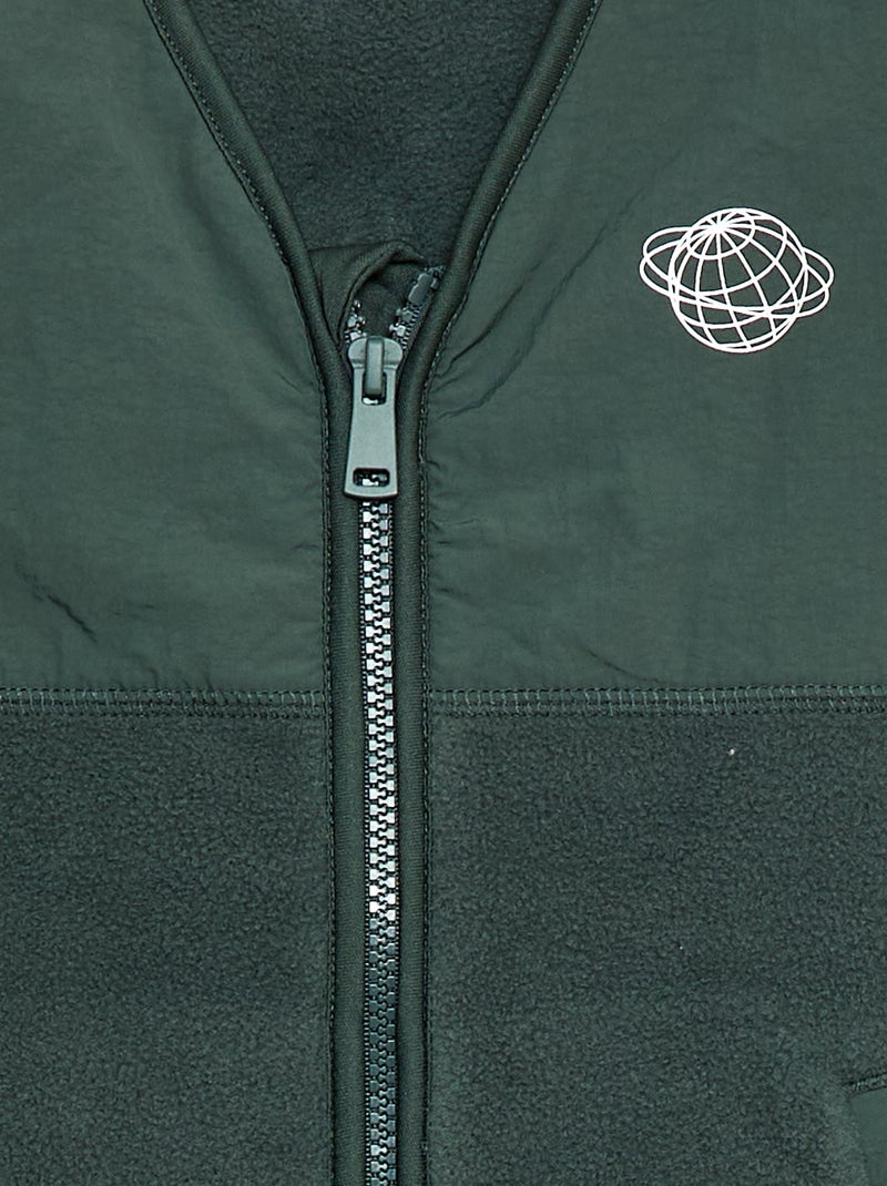Sleeveless Fleece Vest Green - Kiabi