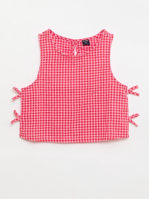 Sleeveless Gingham Blouse - Kiabi