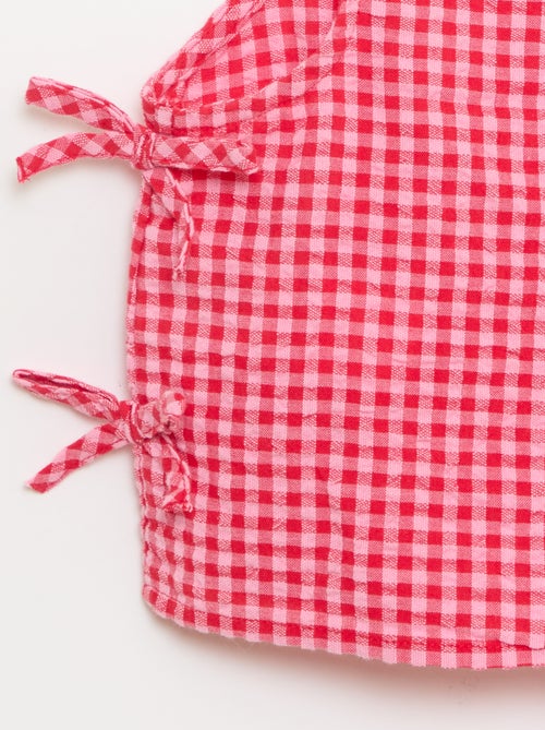 Sleeveless Gingham Blouse - Kiabi
