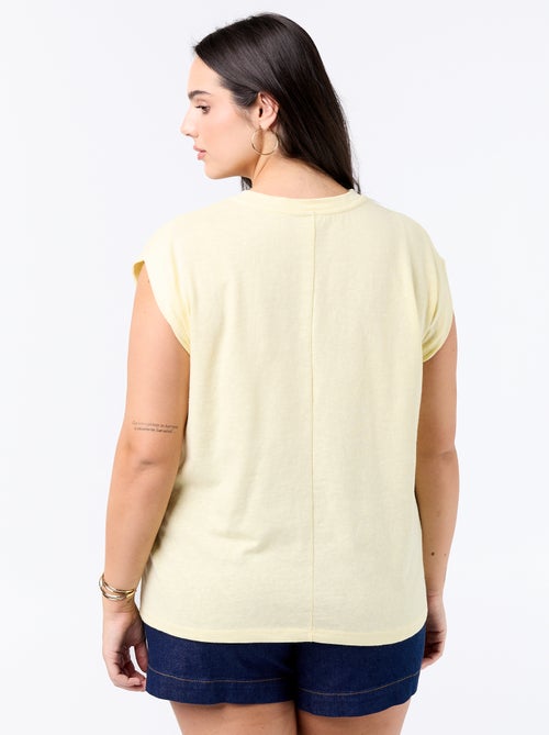 Sleeveless jersey t-shirt with small chest embroidery - Kiabi