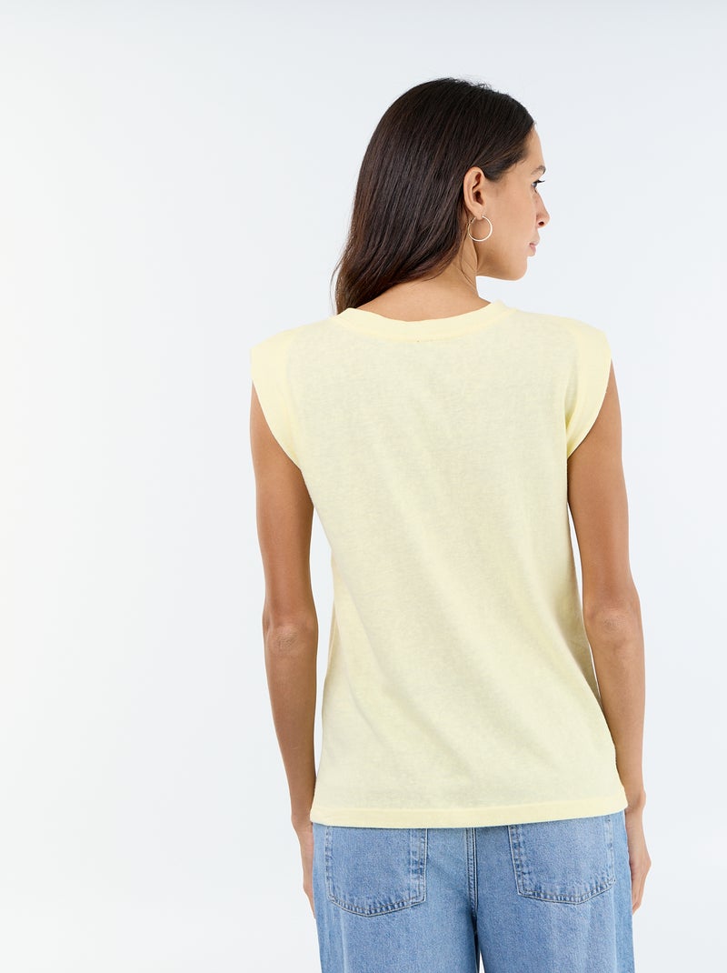 Sleeveless Jersey T-shirt Yellow - Kiabi