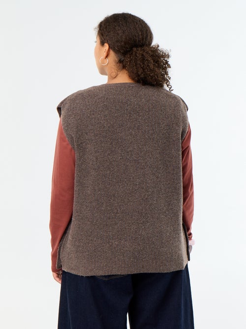 Sleeveless knit top with golden embellishments - Kiabi