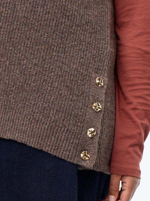 Sleeveless knit top with golden embellishments - Kiabi