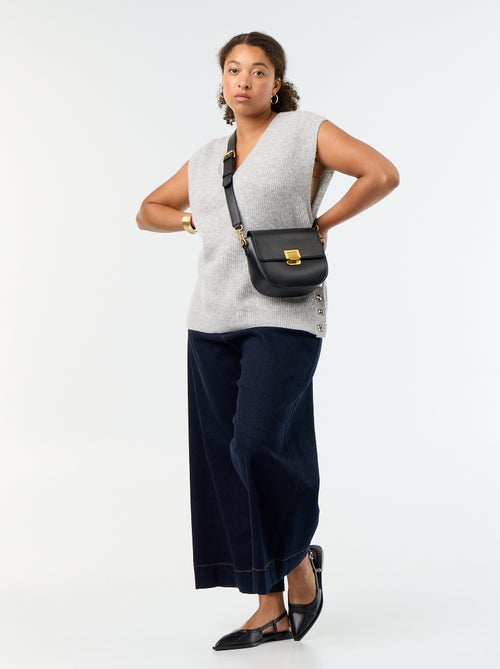 Sleeveless knit top with golden embellishments - Kiabi