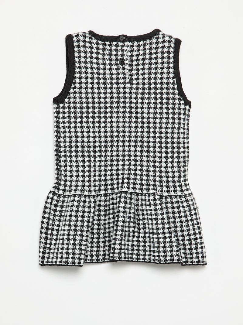 Sleeveless knitted dress with bows Black - Kiabi