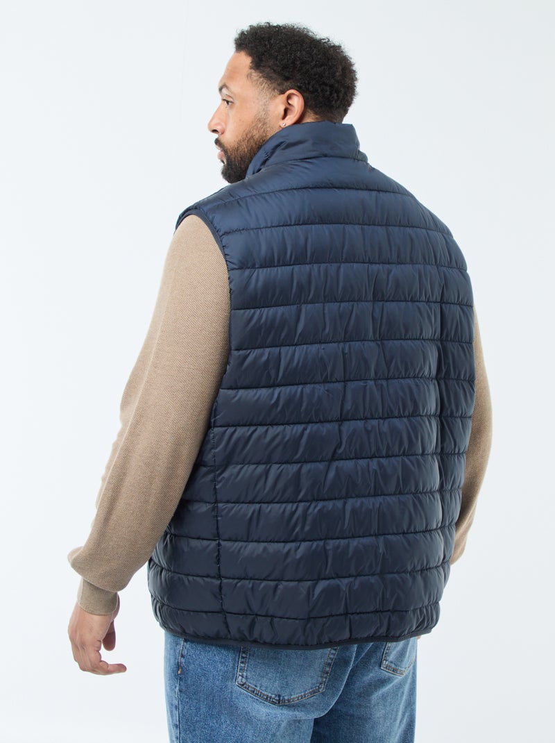 Sleeveless Light Padded Jacket with Stand-Up Collar Blue - Kiabi