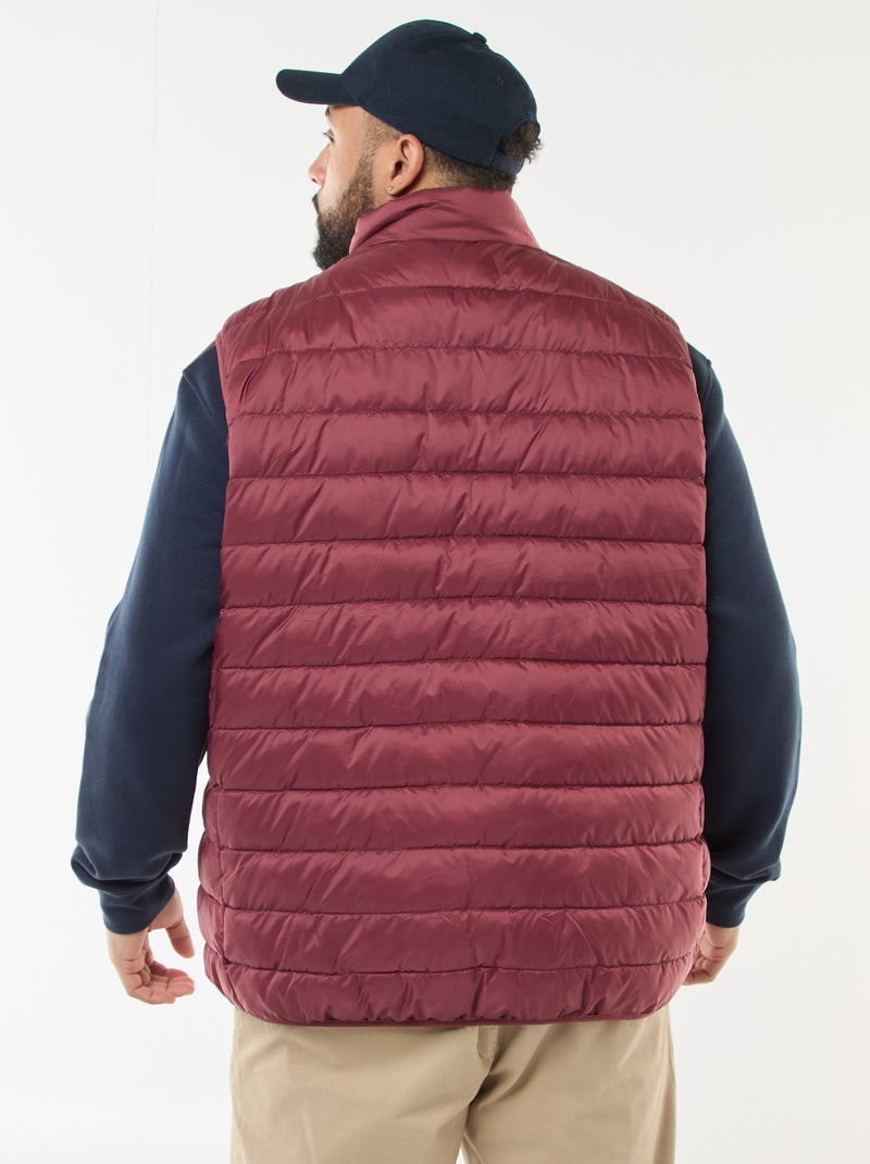 Sleeveless Lightweight Padded Jacket with Stand-Up Collar Red - Kiabi