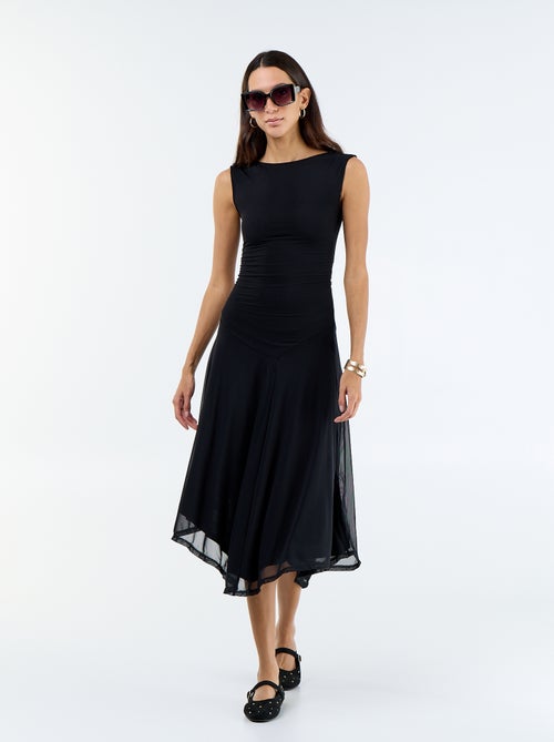 Sleeveless long dress with asymmetric hem - Kiabi