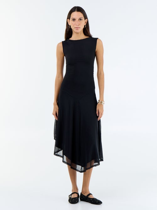 Sleeveless long dress with asymmetric hem - Kiabi