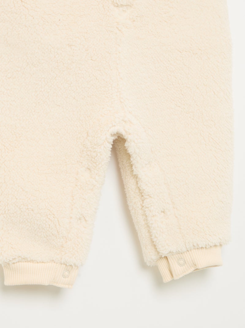 Sleeveless Long Sherpa-Effect Romper White - Kiabi