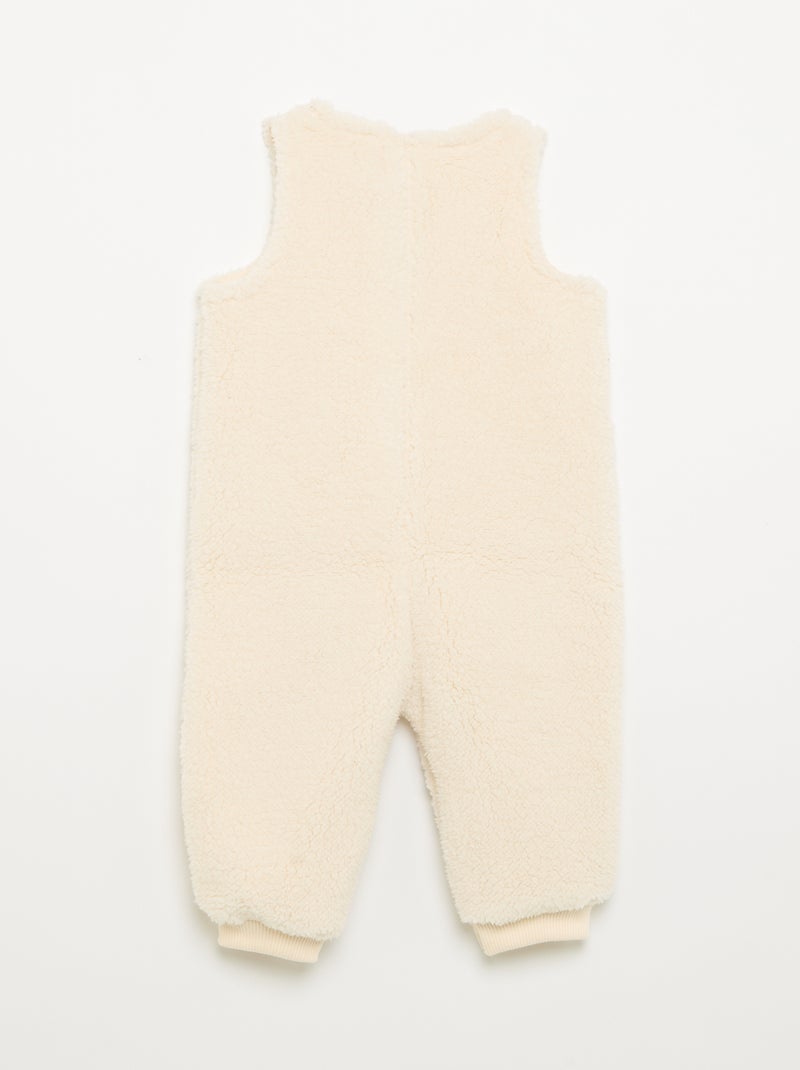 Sleeveless Long Sherpa-Effect Romper White - Kiabi