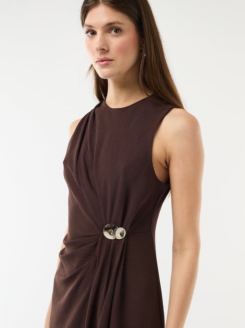 Sleeveless Maxi Dress with Draped Effect - Kiabi