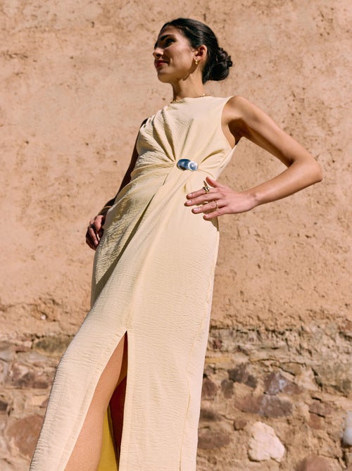 Sleeveless Maxi Dress with Draped Effect - Kiabi