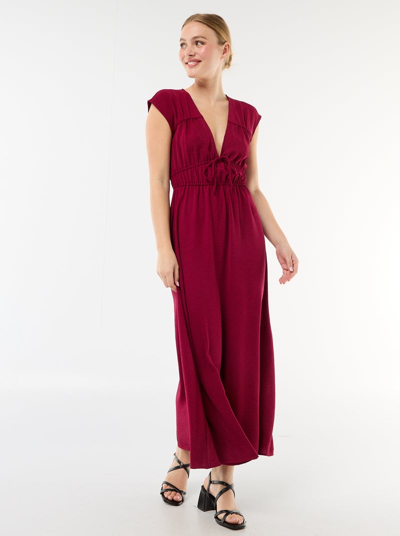 Sleeveless Maxi Dress with Tie Red - Kiabi