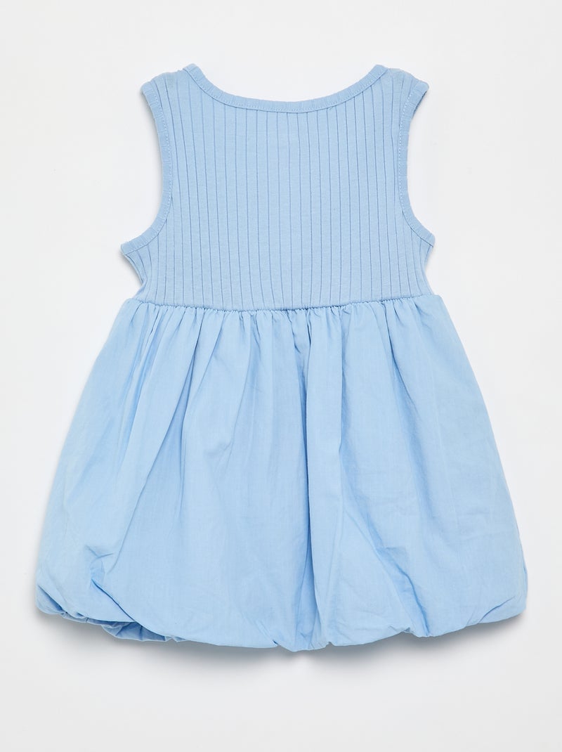 Sleeveless Mixed-Material Dress Blue - Kiabi