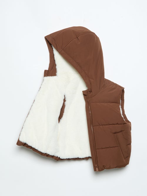 Sleeveless padded jacket with faux fur lining - Kiabi