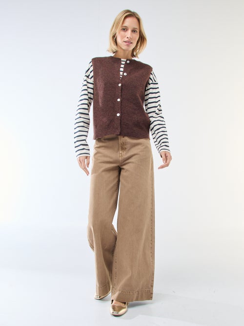 Sleeveless Plain Knit Vest - Kiabi