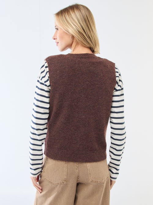 Sleeveless Plain Knit Vest - Kiabi