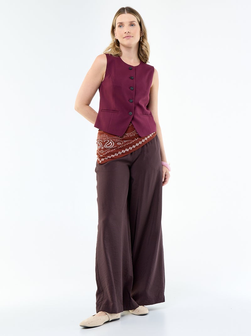 Sleeveless Plain Suit Vest Purple - Kiabi