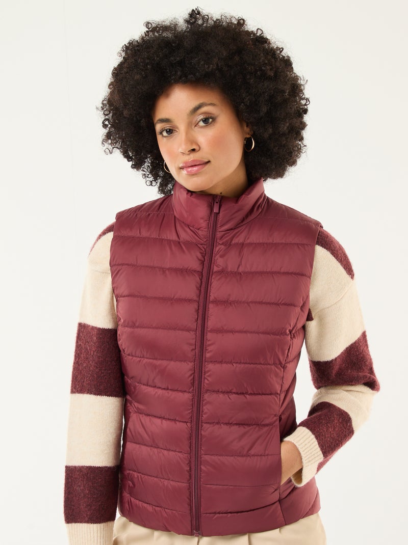 Sleeveless Quilted Water-Repellent Padded Jacket Red - Kiabi