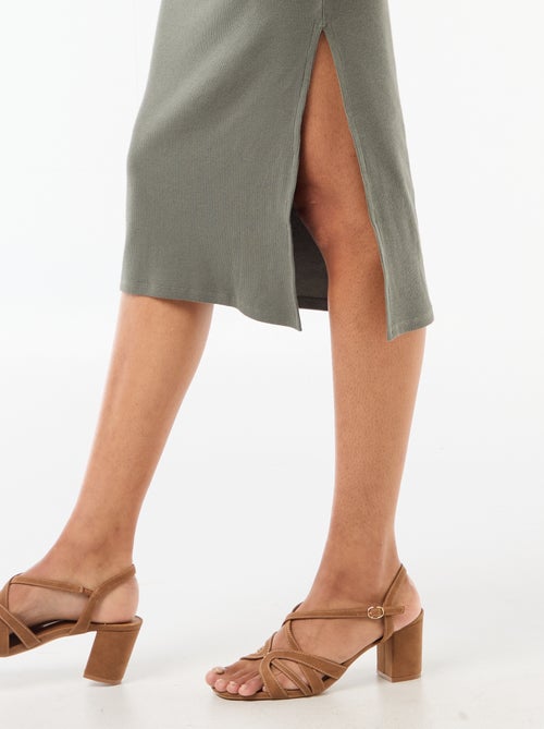 Sleeveless Ribbed Midi Dress - Kiabi