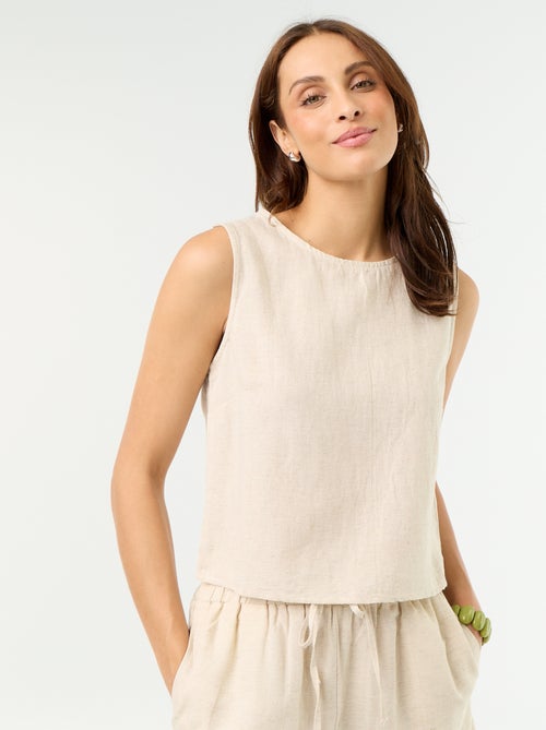 Sleeveless round neck top - Kiabi