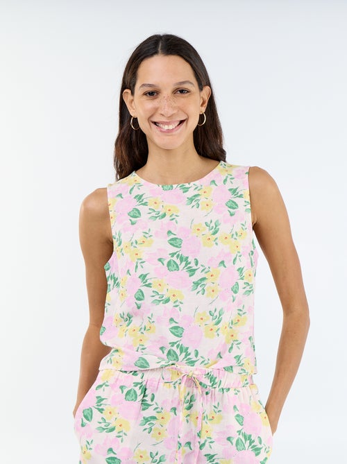 Sleeveless round neck top - Kiabi Sleeveless round neck top - Kiabi