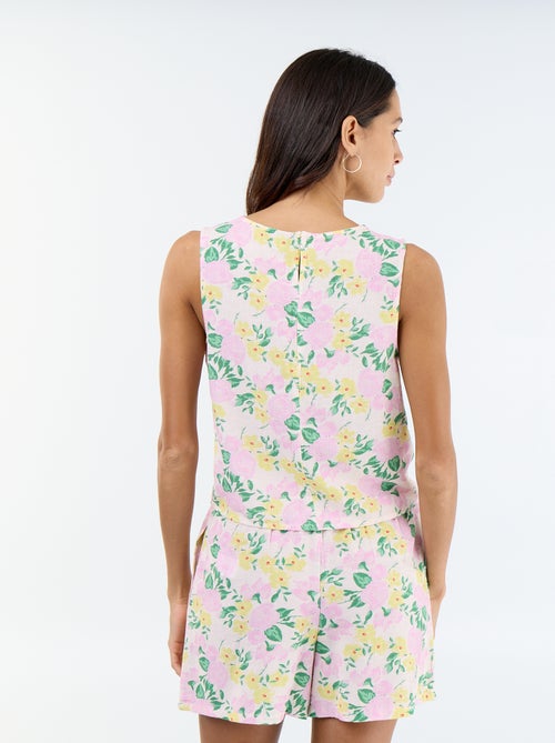 Sleeveless round neck top - Kiabi Sleeveless round neck top - Kiabi