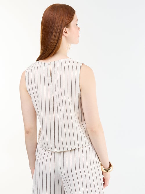 Sleeveless round neck top - Kiabi