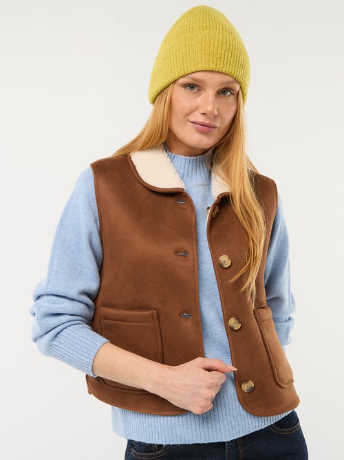 Sleeveless Sherpa Cropped Vest - Kiabi