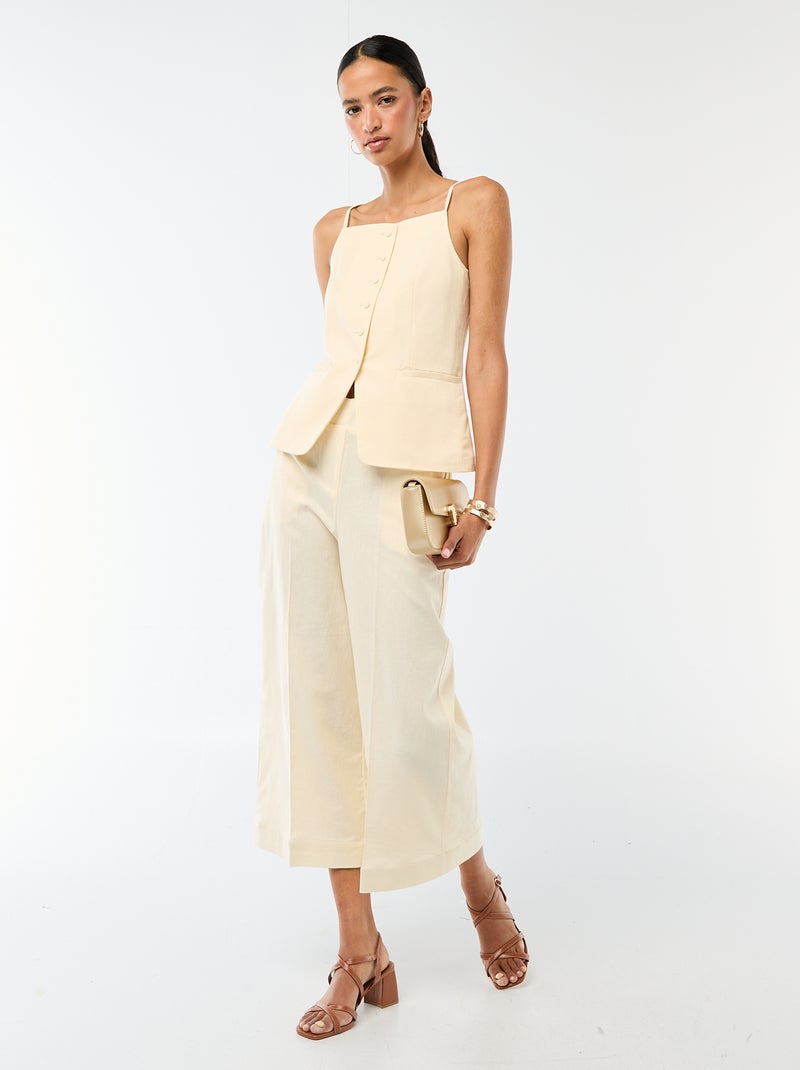 Sleeveless Strappy Vest Beige - Kiabi