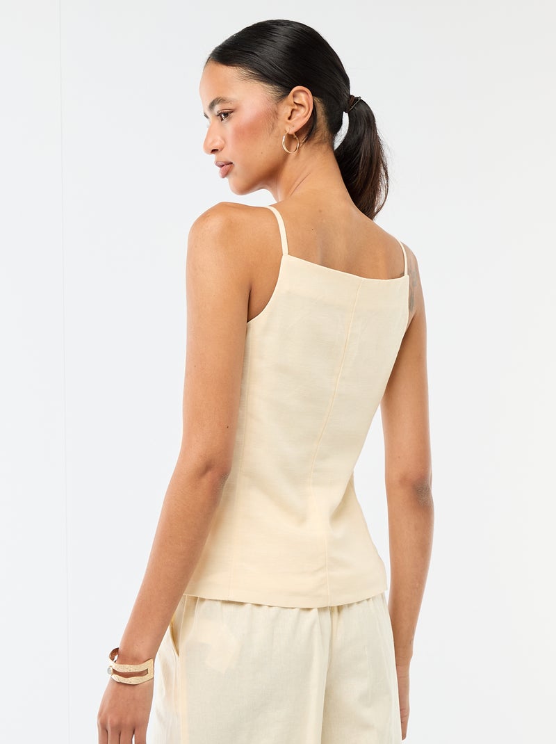 Sleeveless Strappy Vest Beige - Kiabi