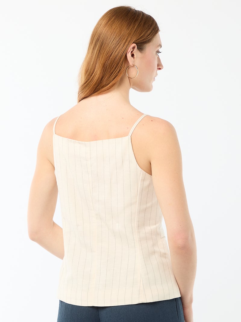 Sleeveless Strappy Vest Beige - Kiabi