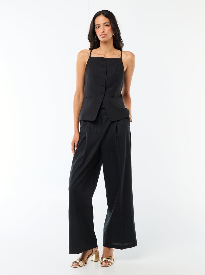 Sleeveless Strappy Vest Black - Kiabi