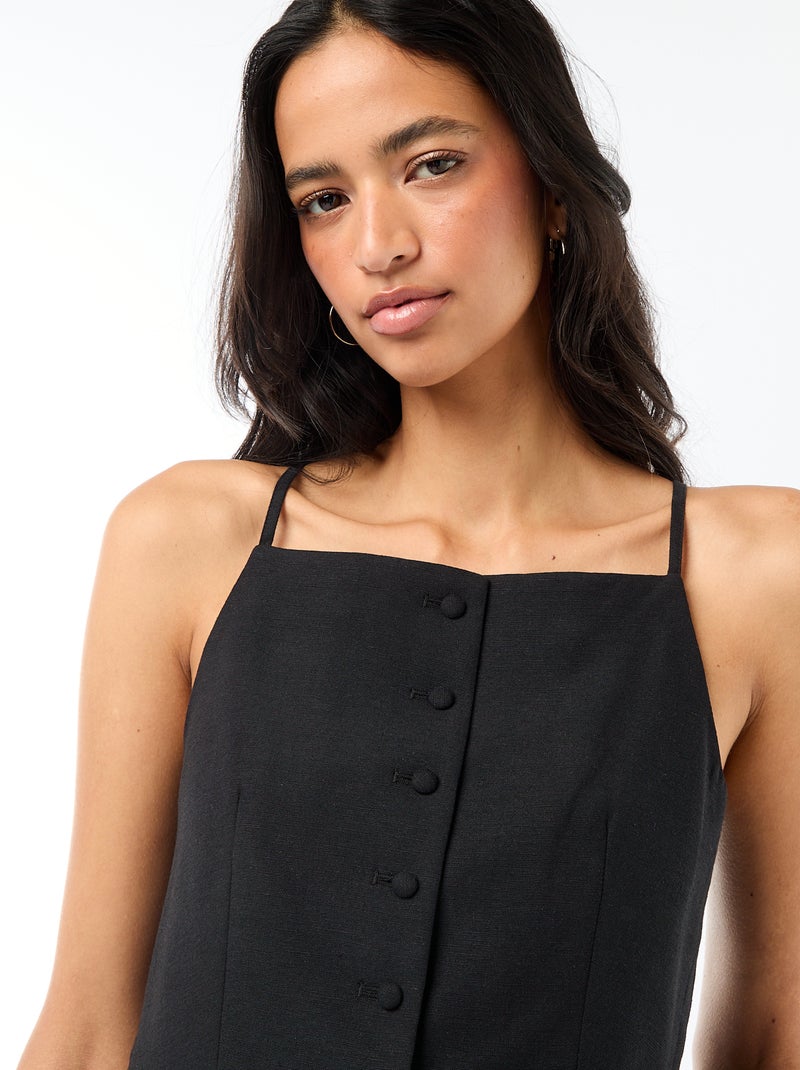 Sleeveless Strappy Vest Black - Kiabi