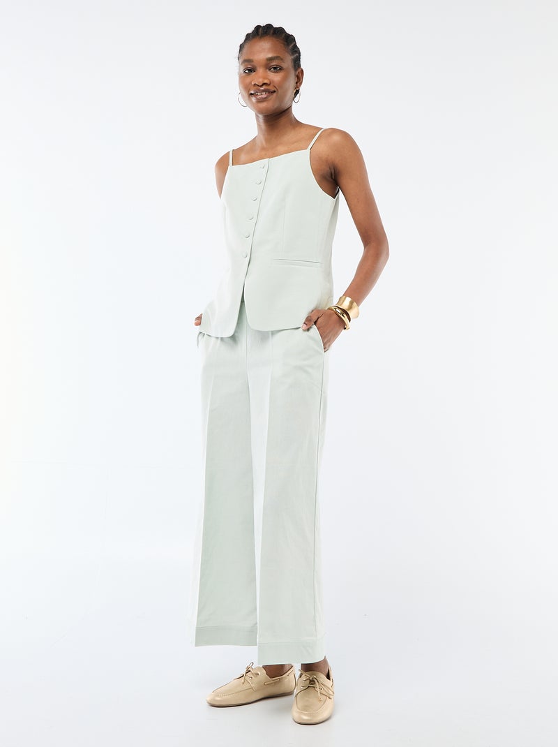 Sleeveless Strappy Vest Blue - Kiabi