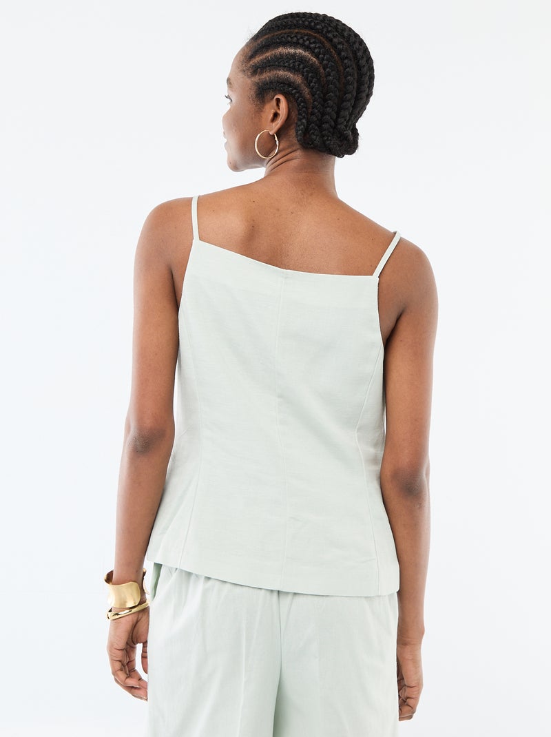 Sleeveless Strappy Vest Blue - Kiabi