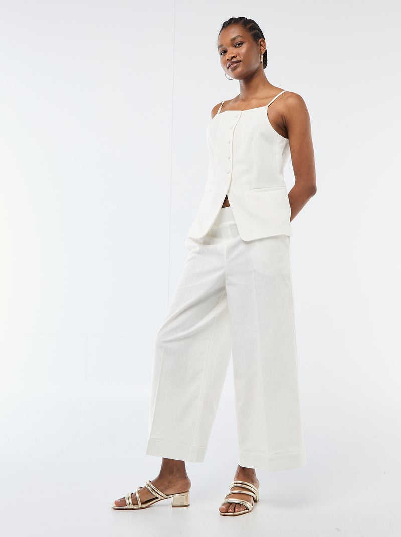 Sleeveless Strappy Vest White - Kiabi