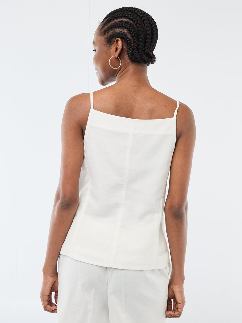 Sleeveless Strappy Vest White - Kiabi
