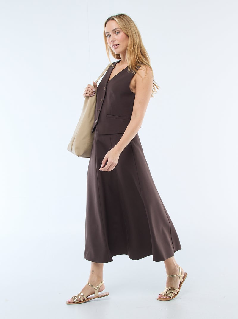 Sleeveless Suit Vest Brown - Kiabi