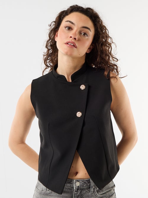 Sleeveless Suit Vest with Symmetrical Opening - Kiabi