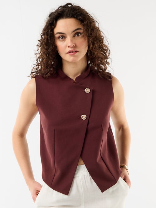 Sleeveless Suit Vest with Symmetrical Opening - Kiabi