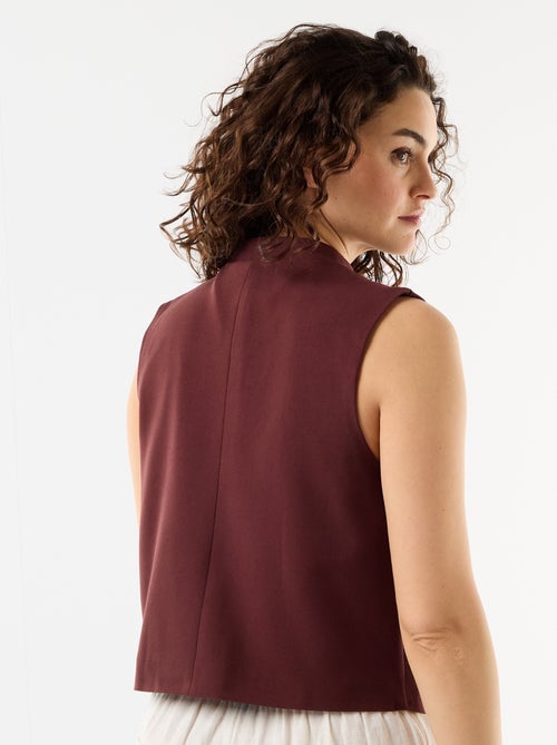 Sleeveless Suit Vest with Symmetrical Opening - Kiabi