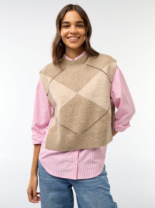 Sleeveless Sweater with Side Tie Details - Kiabi Sleeveless Sweater with Side Tie Details - Kiabi