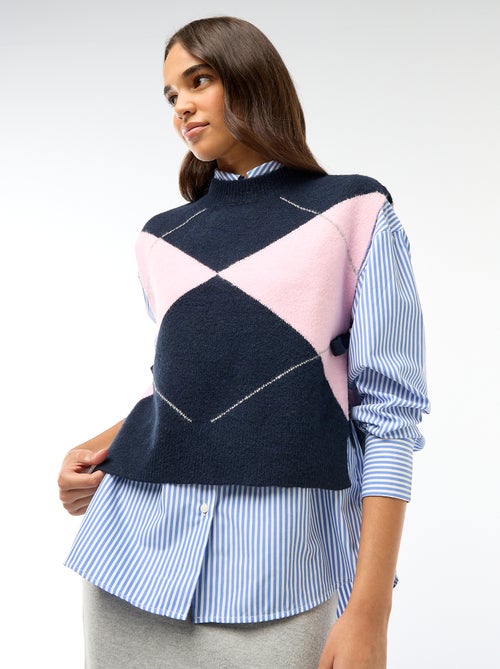 Sleeveless Sweater with Side Tie Details - Kiabi