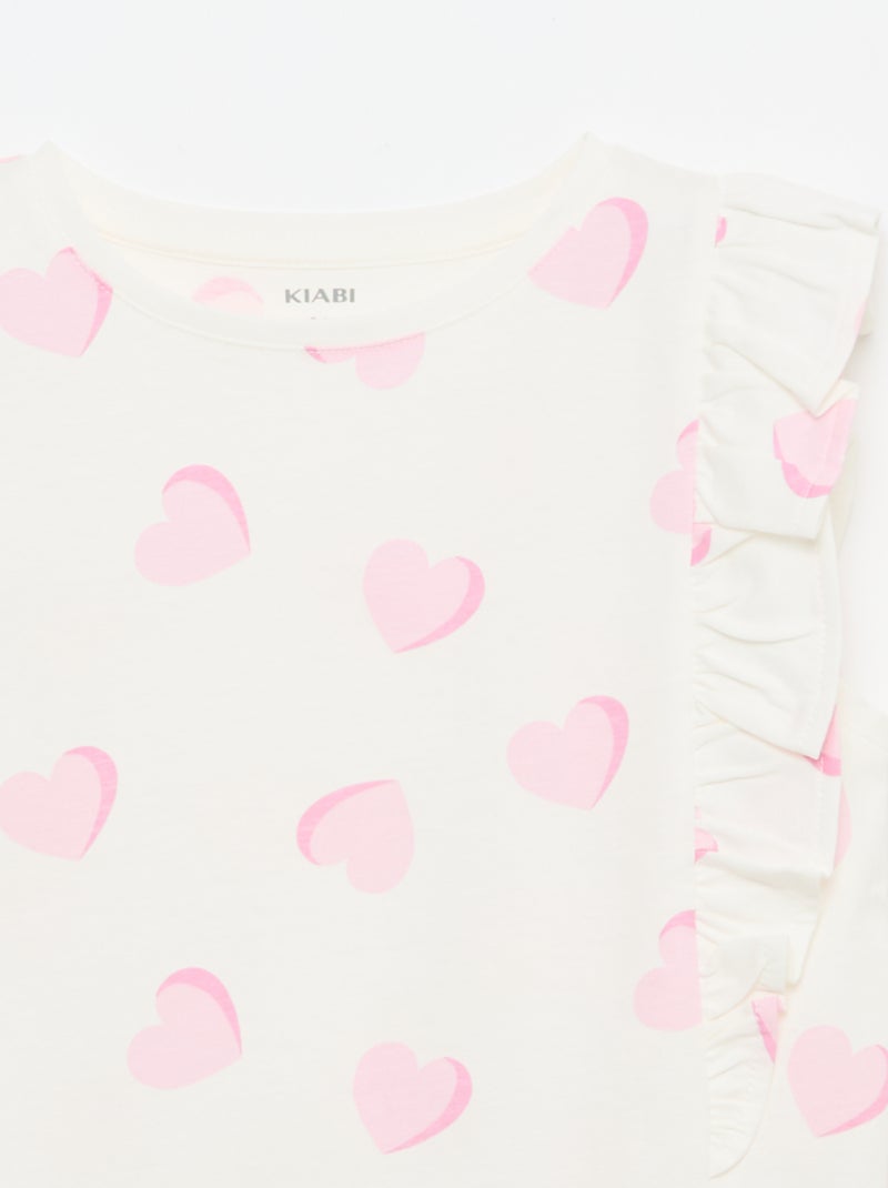 Sleeveless T-shirt with Ruffles Pink - Kiabi