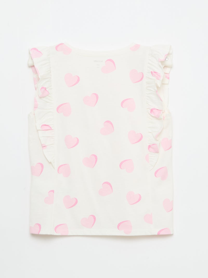 Sleeveless T-shirt with Ruffles Pink - Kiabi