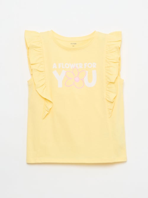 Sleeveless T-shirt with Ruffles - Kiabi
